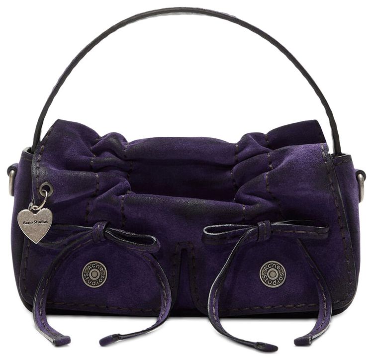 Acne Studios Multipocket Suede Shoulder Bag Violet Purple