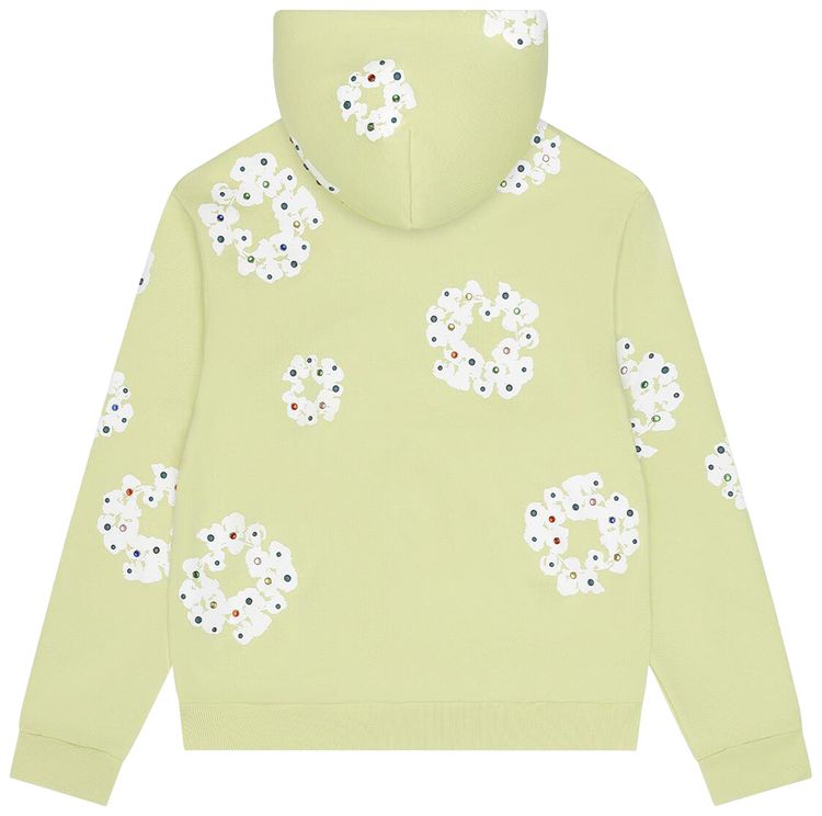 Denim Tears Rhinestone Cotton Wreath Zip Hoodie Mint