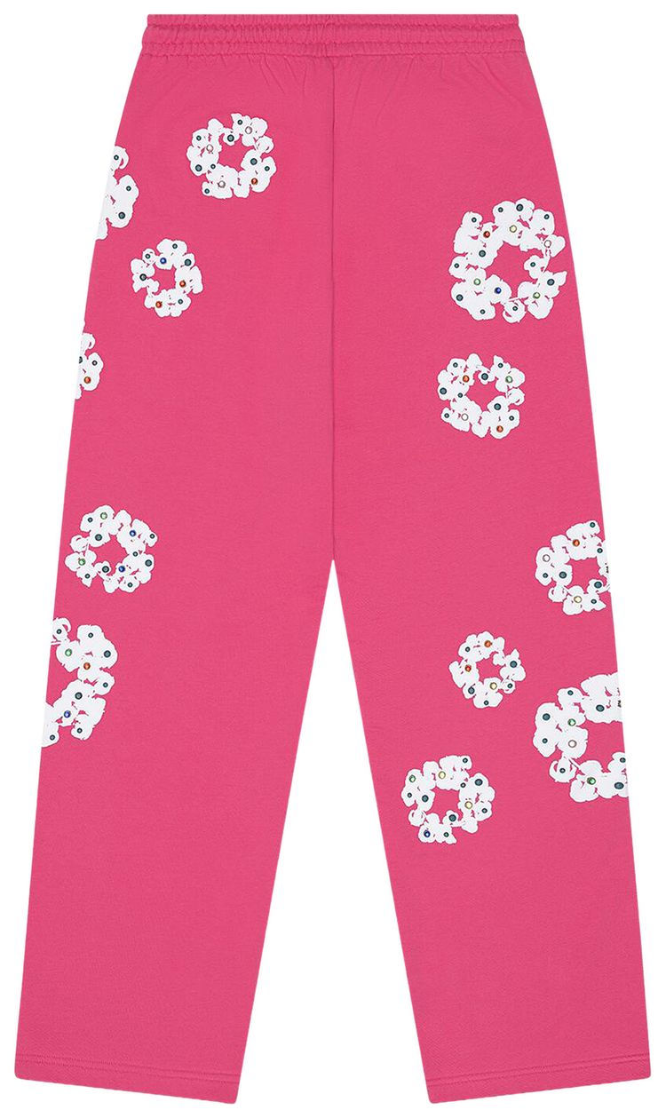 Denim Tears Rhinestone Cotton Wreath Sweatpants Pink