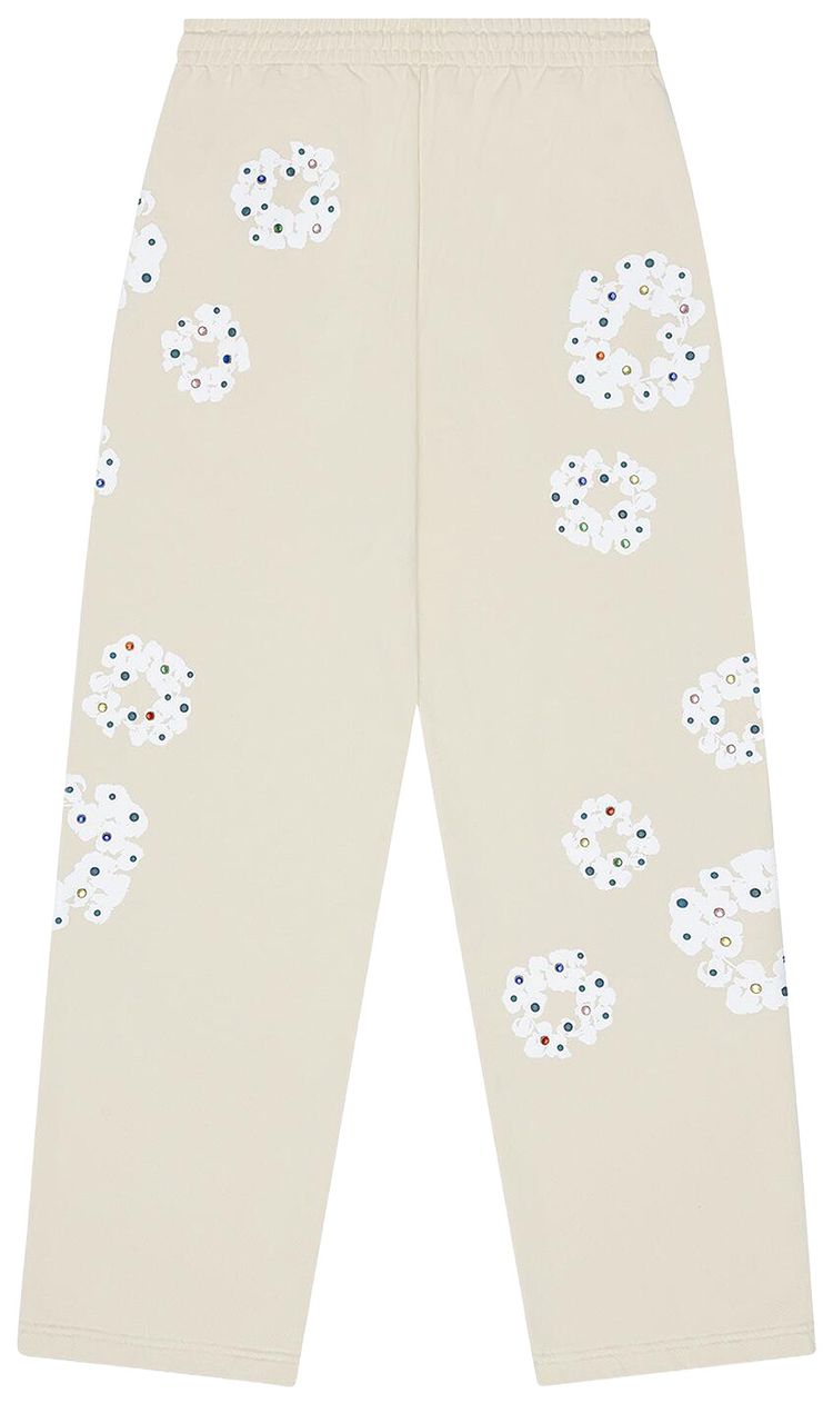 Denim Tears Rhinestone Cotton Wreath Sweatpants Oatmeal