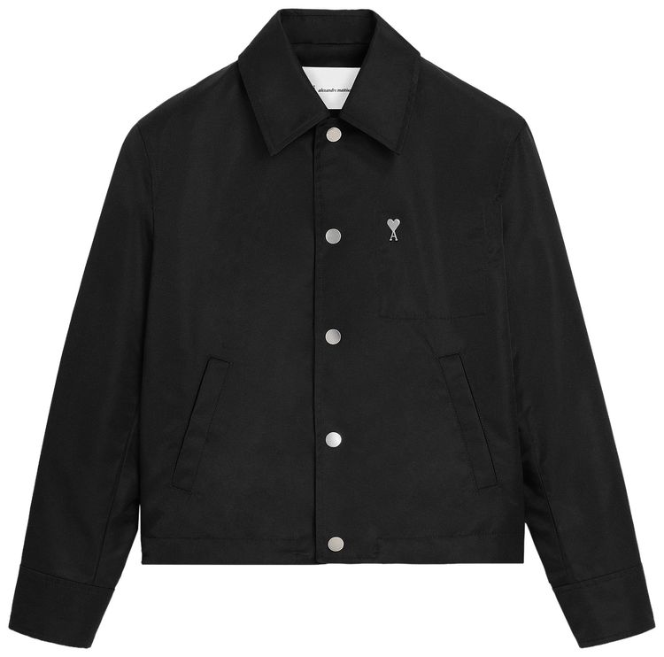 Ami Buttoned Jacket With Ami De Coeur Stud Noir