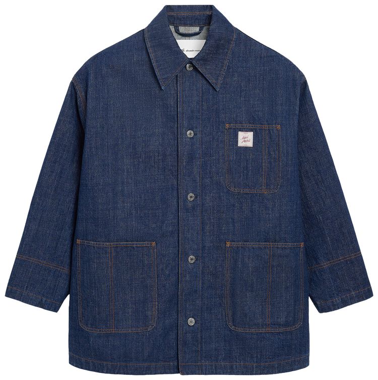 Ami Worker Jacket With Ami Paris Heritage Label Indigo
