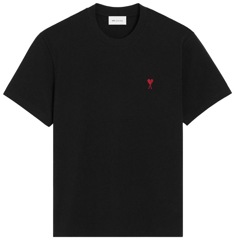 Ami Quota Red Ami De Coeur T Shirt Noir