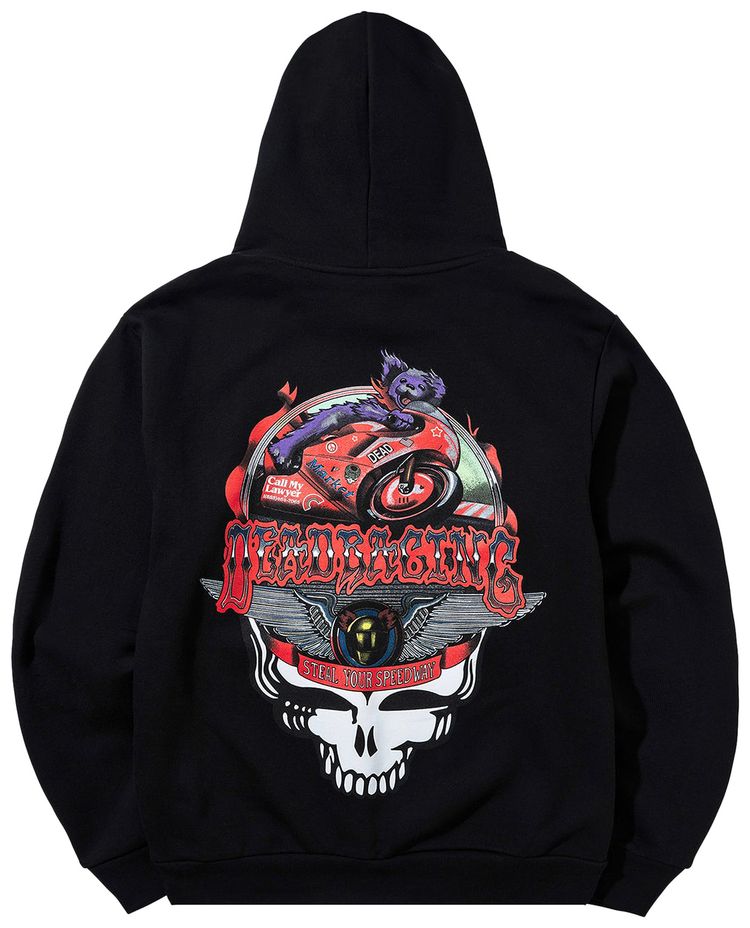 Market x GD Stealie Moto Bear Hoodie Black