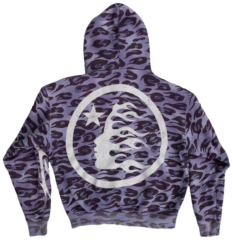 Hellstar Cheetah Zip Hoodie Purple