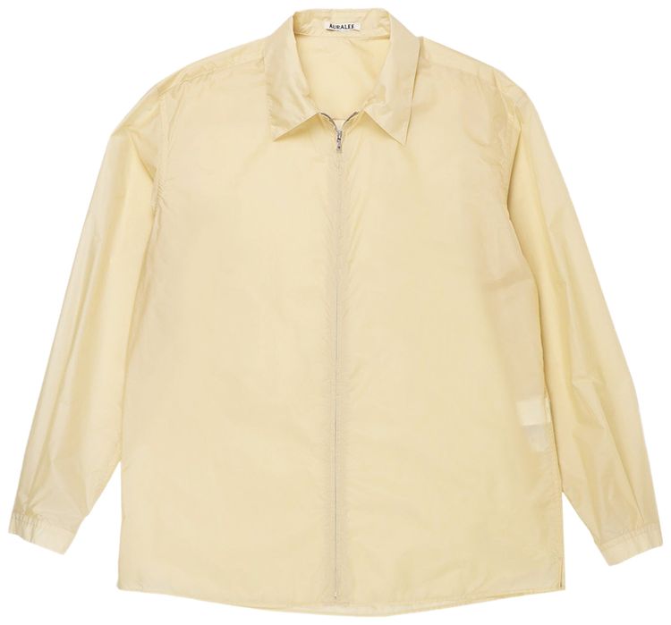 Auralee Light Nylon Zip Shirt Light Yellow