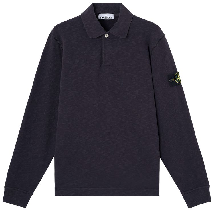 Stone Island Vanise Brushed Heavy Cotton Jersey Polo Ink