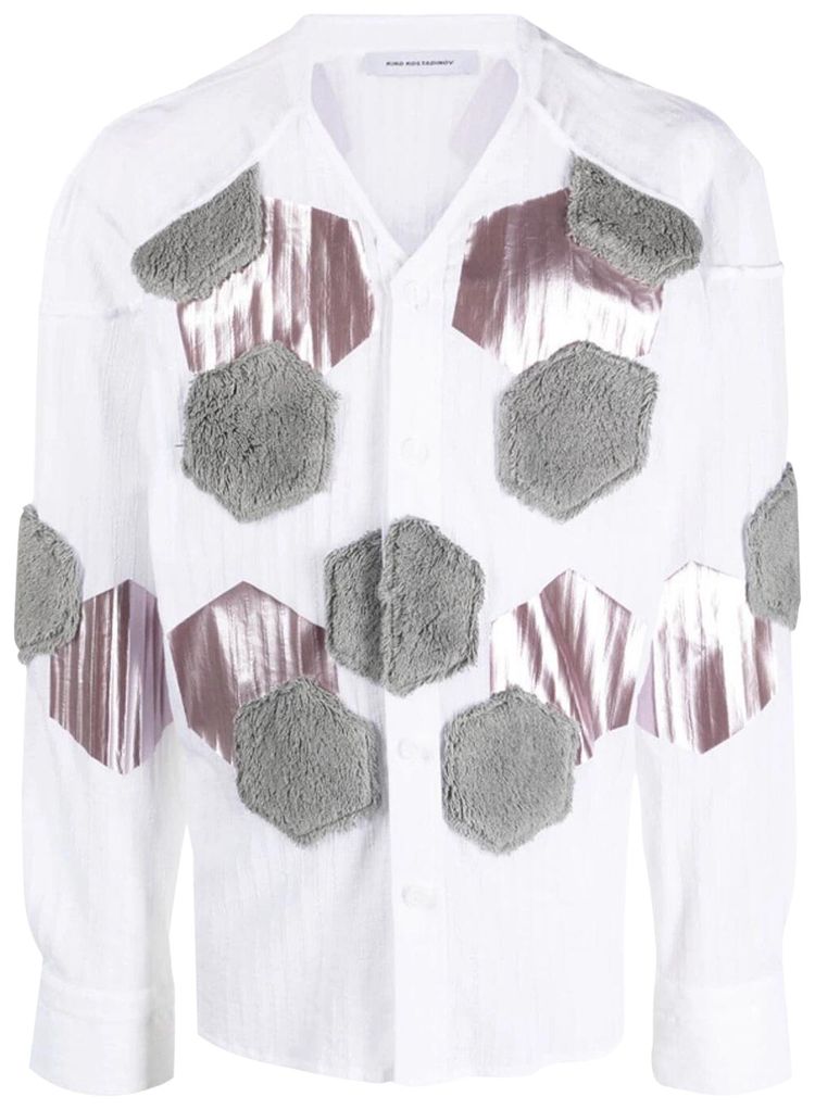 Kiko Kostadinov Danh Applique Shirt Frost WhiteDove Grey