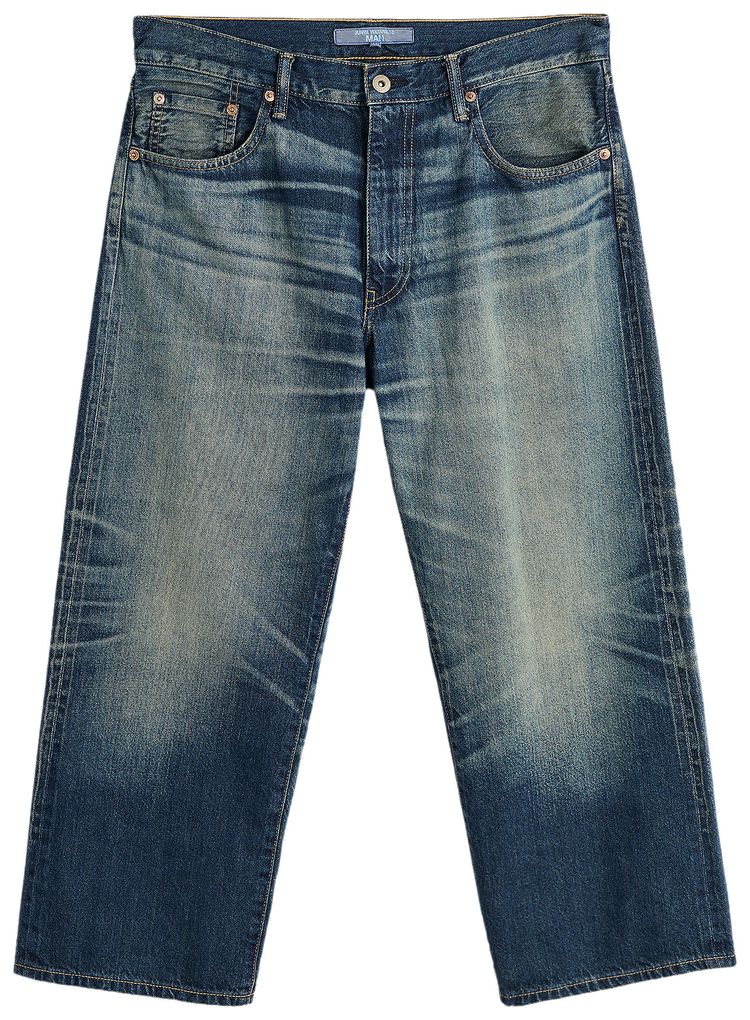 Comme des Garcons x Junya Watanabe Man Cropped Jeans Vintage Wash Indigo Blue