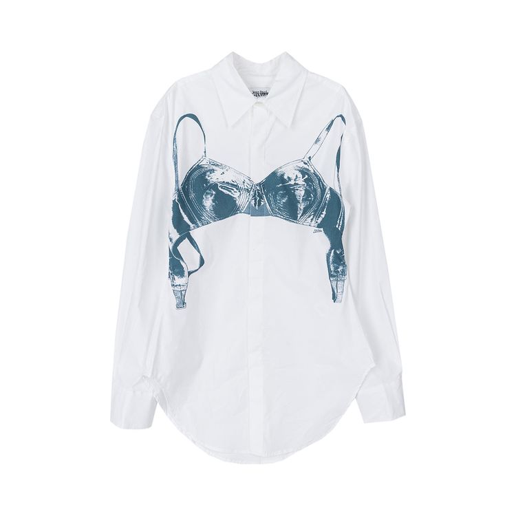 Jean Paul Gaultier Shirt Printed Scanned Bra WhiteBlue Grey
