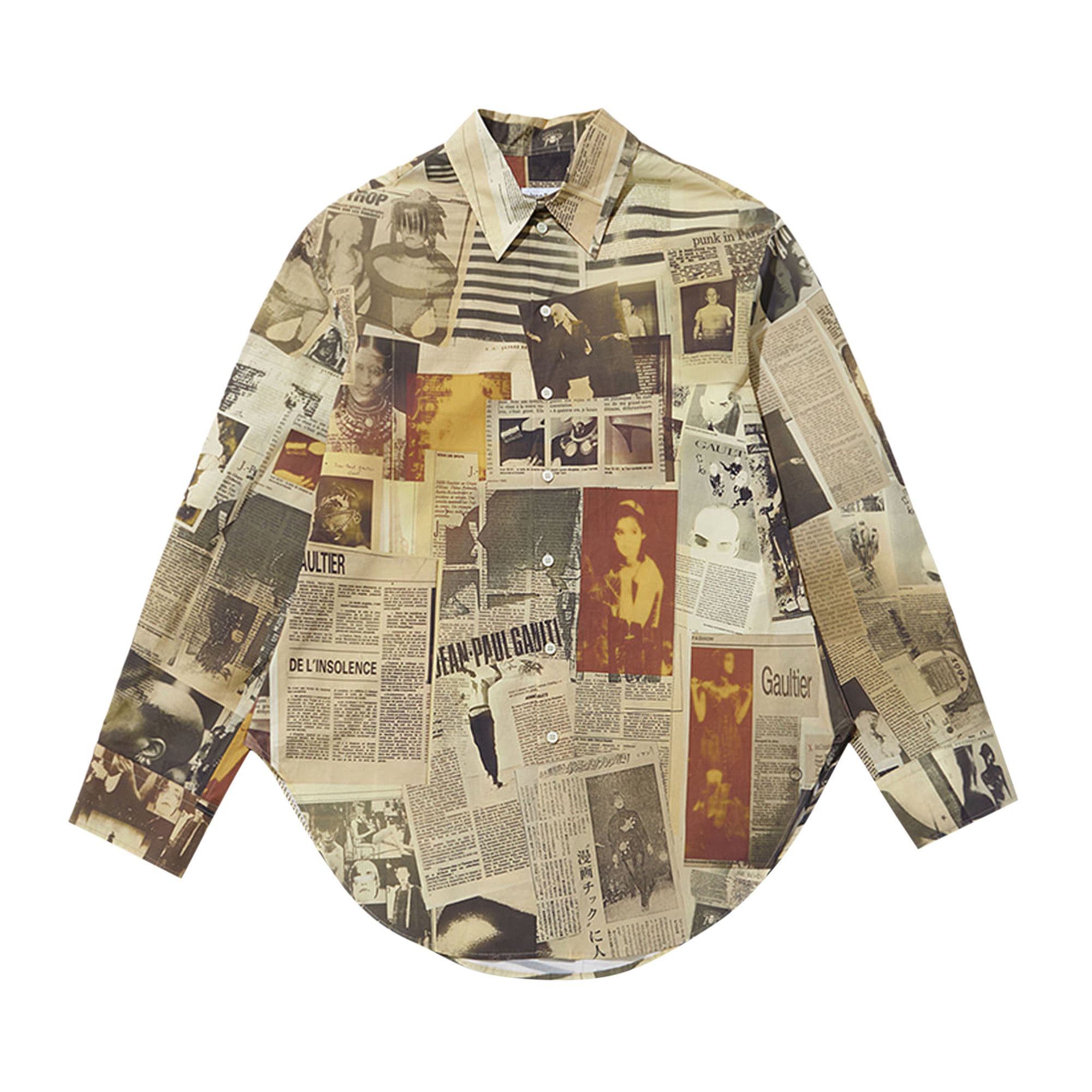 Buy Jean Paul Gaultier Shirt Printed Journal 'Ecru/Light Grey/Red