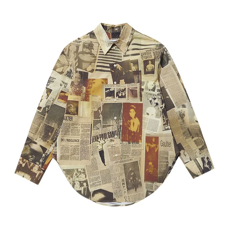 Jean Paul Gaultier Shirt Printed Journal EcruLight GreyRed