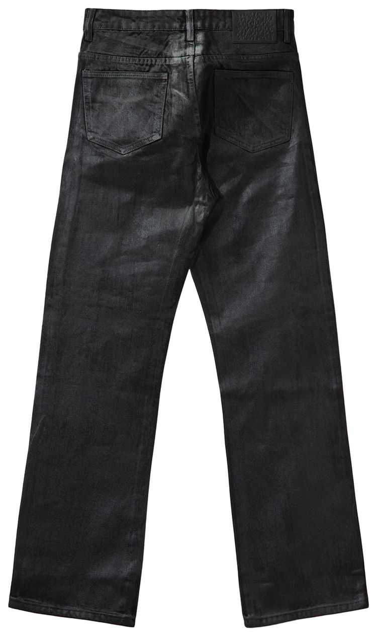 Basketcase Gallery Zombie Waxed Straight Leg Denim Black