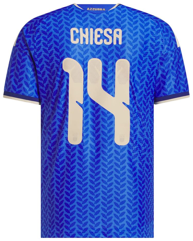 Adidas Italy 26 Home Chiesa Authentic Jersey Bold Blue
