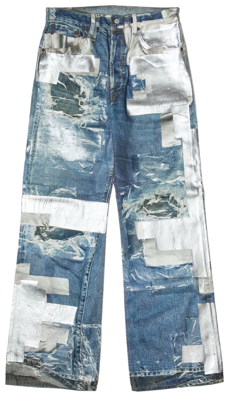 Acne Studios Printed Tape Jeans Blue
