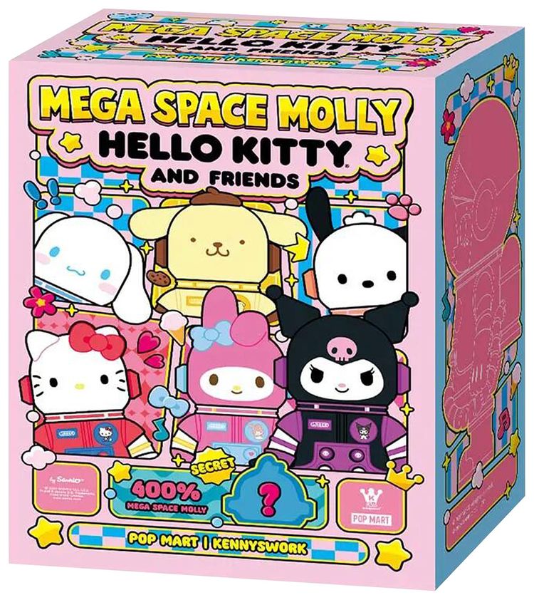 Pop Mart Mega Space Molly x Sanrio Characters Series Single Blind Box 400 Mystery