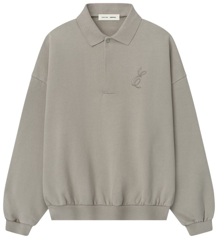 Fear of God Essentials Classic Polo Sweatshirt Smoke Grey