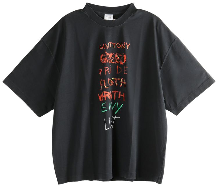Vetements 7 Sins T Shirt Black