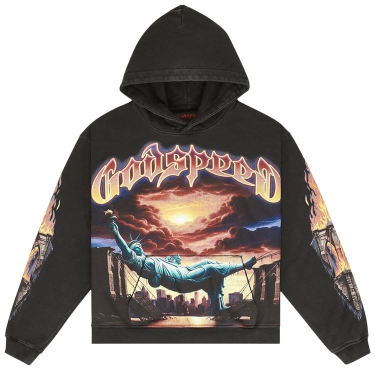 Godspeed Burnt Bridges Hoodie Black Wash