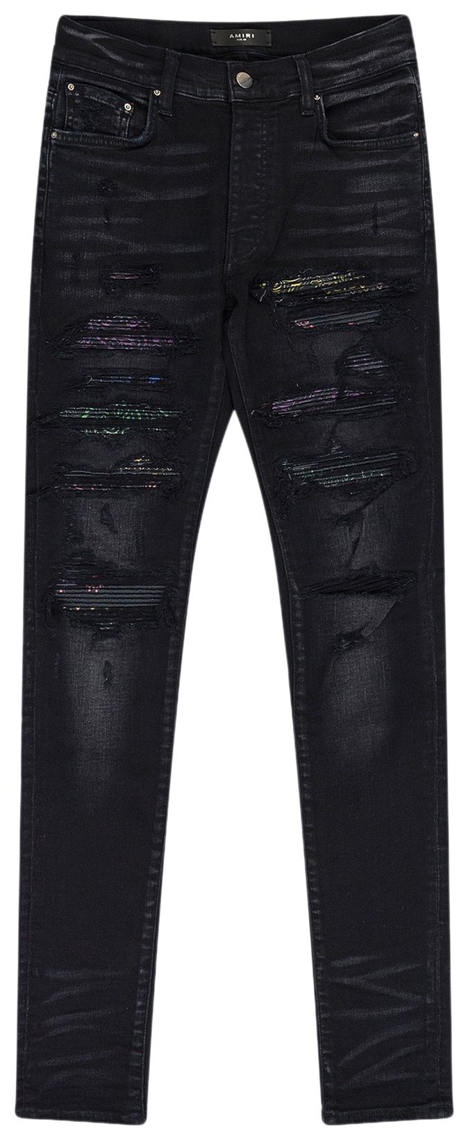 Amiri Rainbow Paisley Thrasher Jean Black