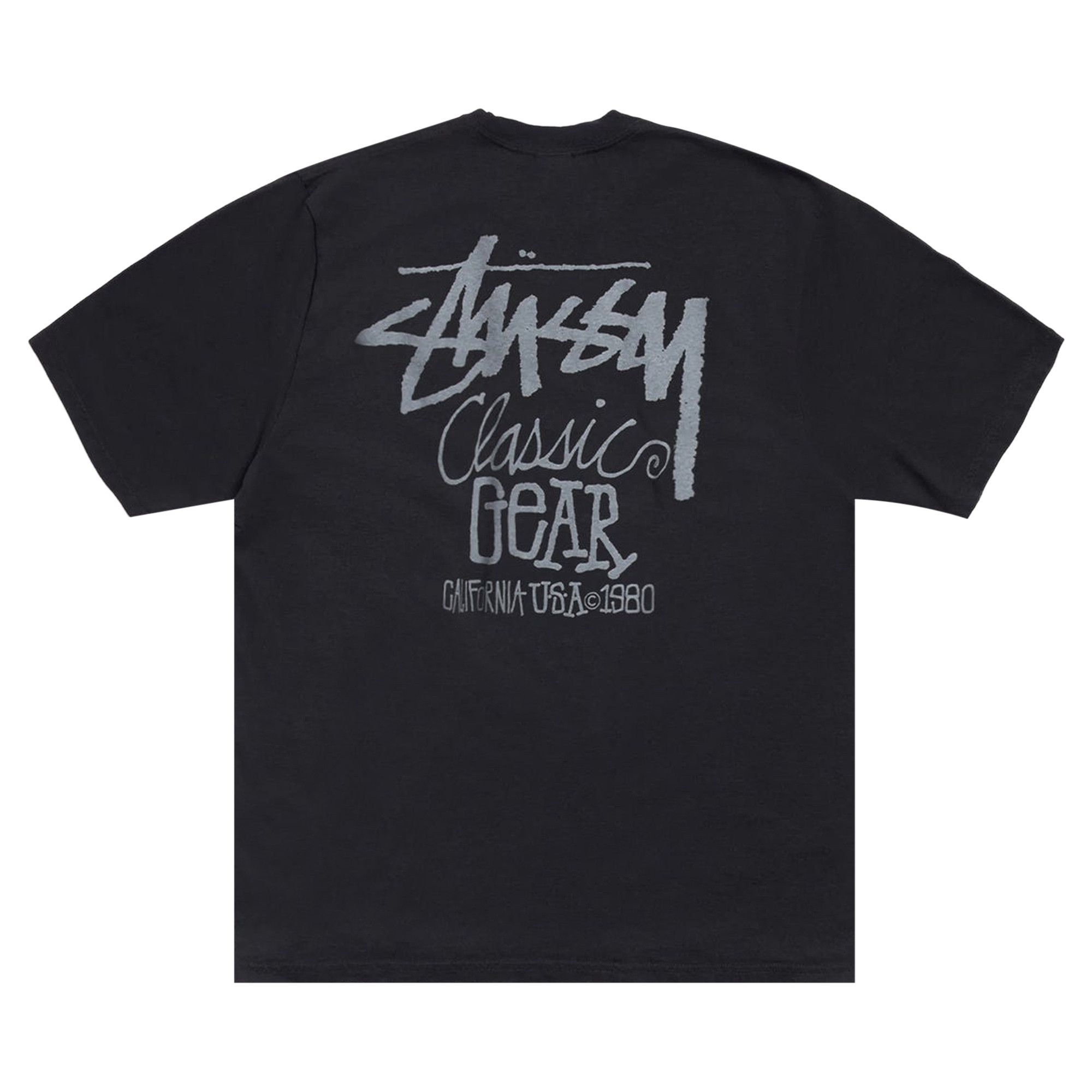 Buy Stussy Classic Gear Tee Pigment Dyed 'Black' - 1905084 BLAC | GOAT