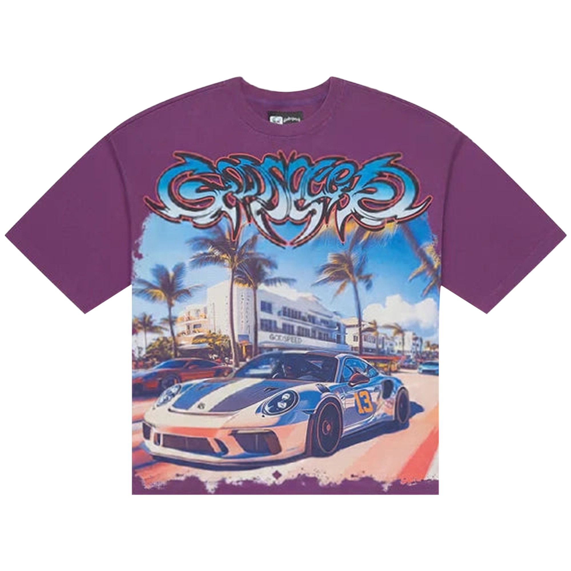 Buy Godspeed Car Meet Miami T-Shirt 'Purple Wash' - 11652