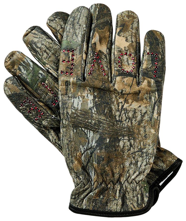 Paly Hollywood Love Hate Leather Gloves Camo