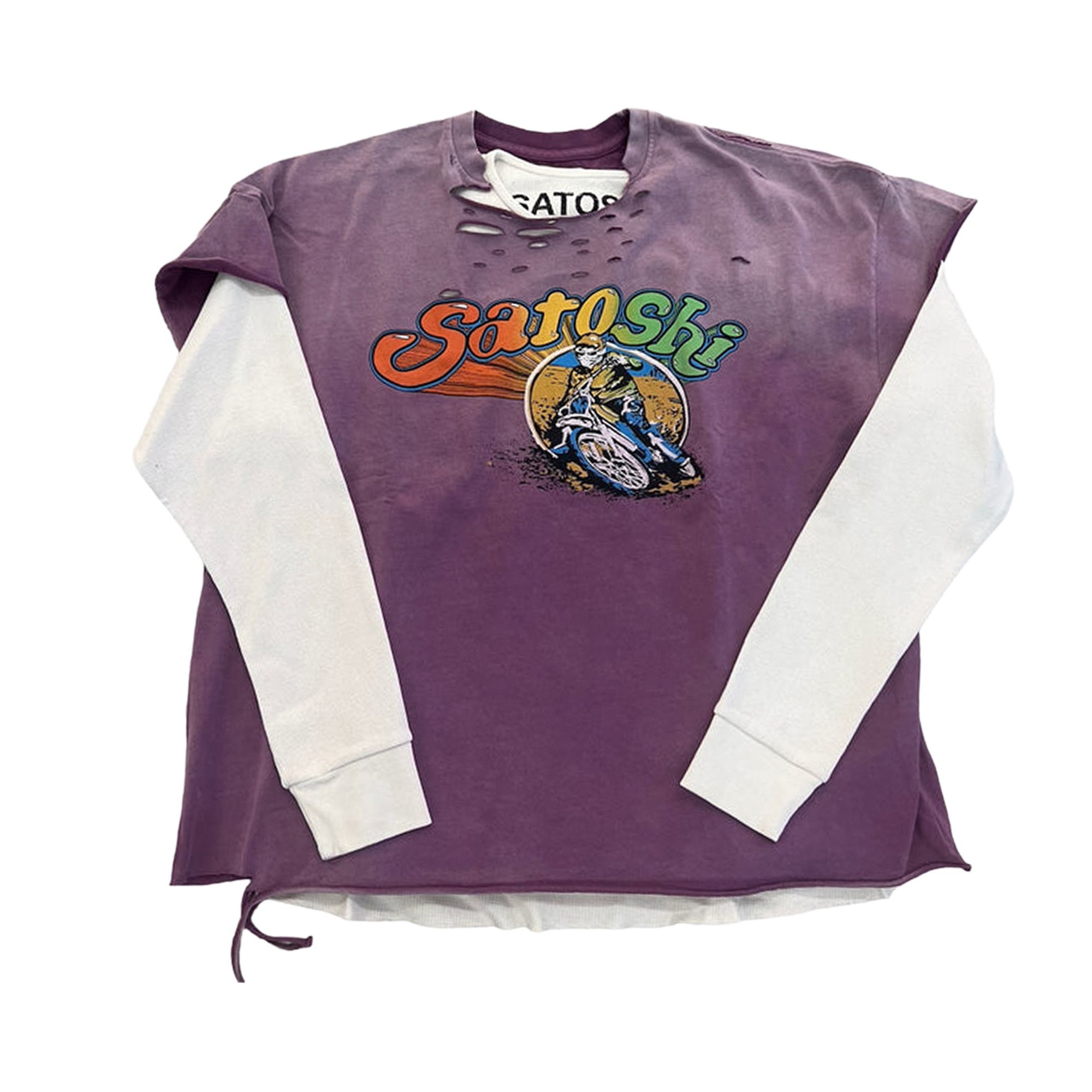 Buy Satoshi Nakamoto 1977 Dirtbike Thermal T-Shirt 'Washed Purple