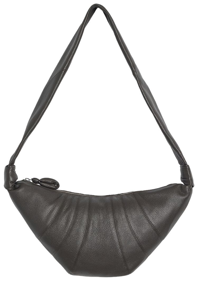 Lemaire Soft Grain Medium Croissant Bag Dark Chocolate