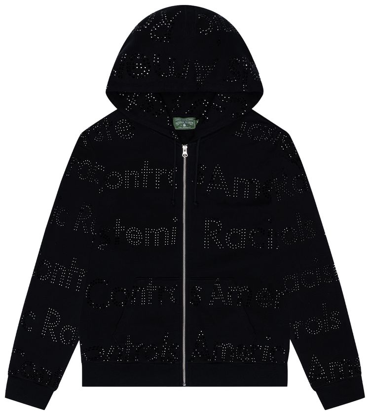 Denim Tears Systemic Racism Controls America Zip Hoodie Black