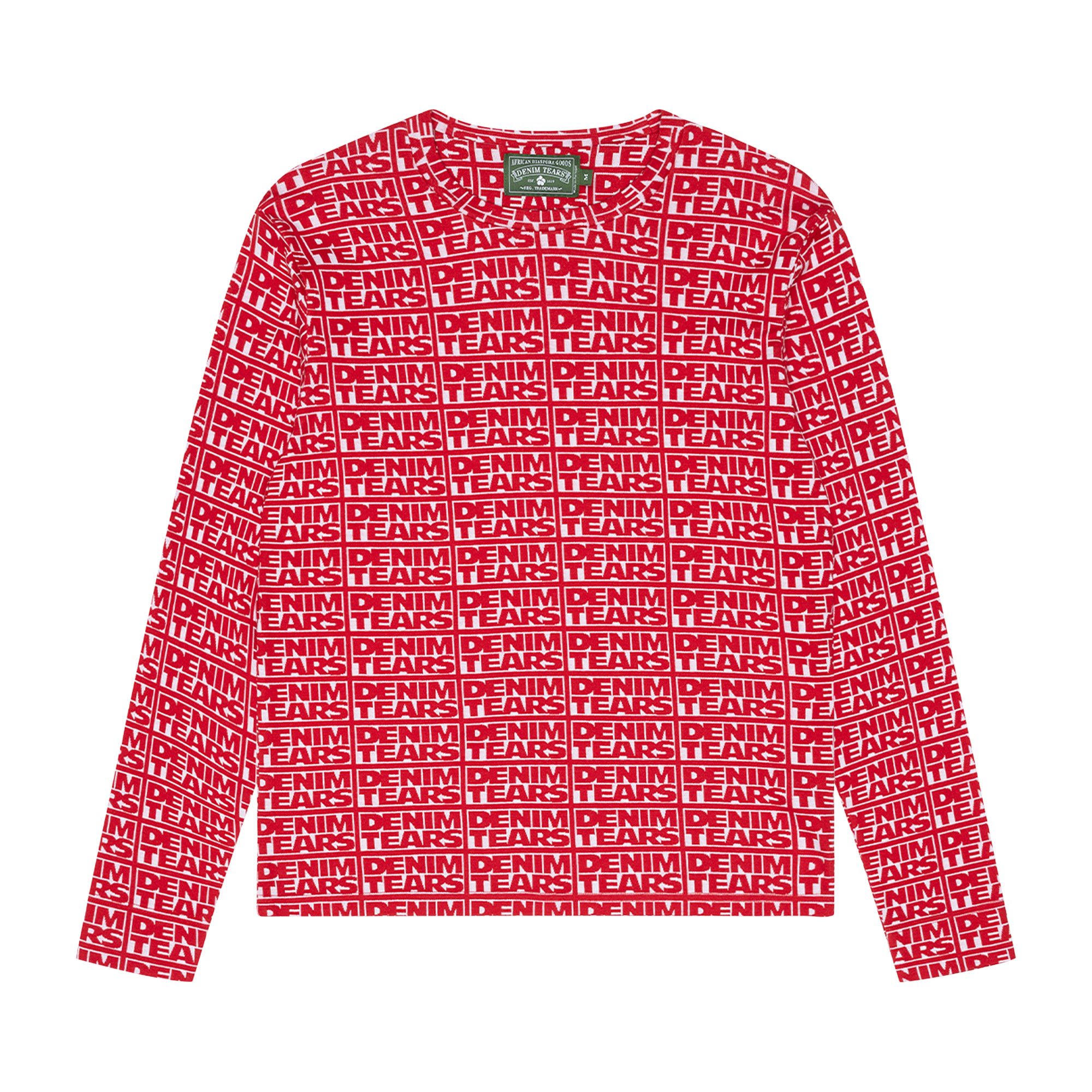 Buy Denim Tears Larmes De Jean Jacquard Long Sleeve Tee 'Red