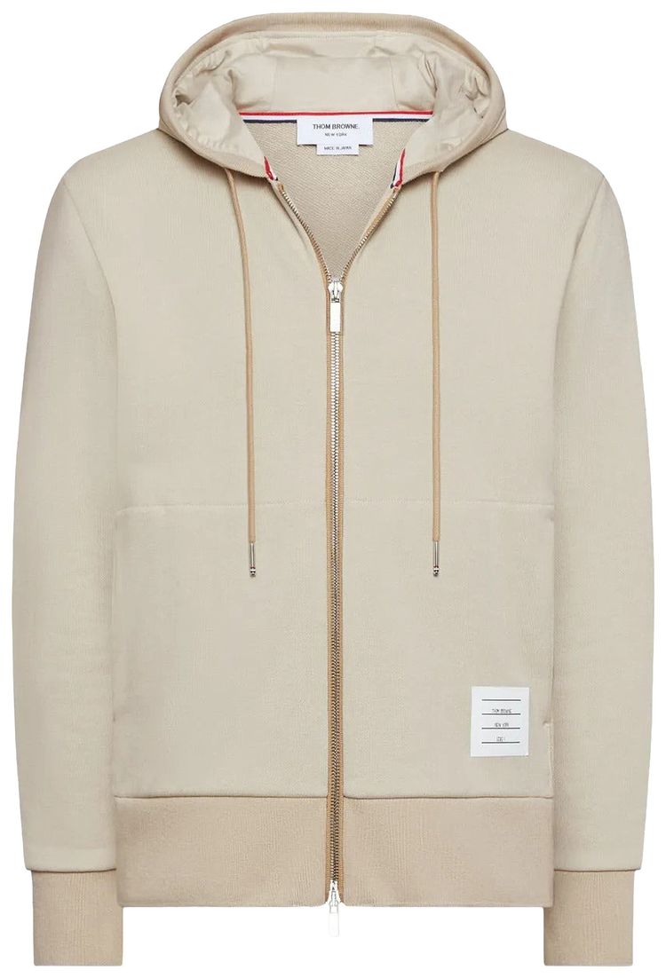 Thom Browne Zip Up Hoodie Beige