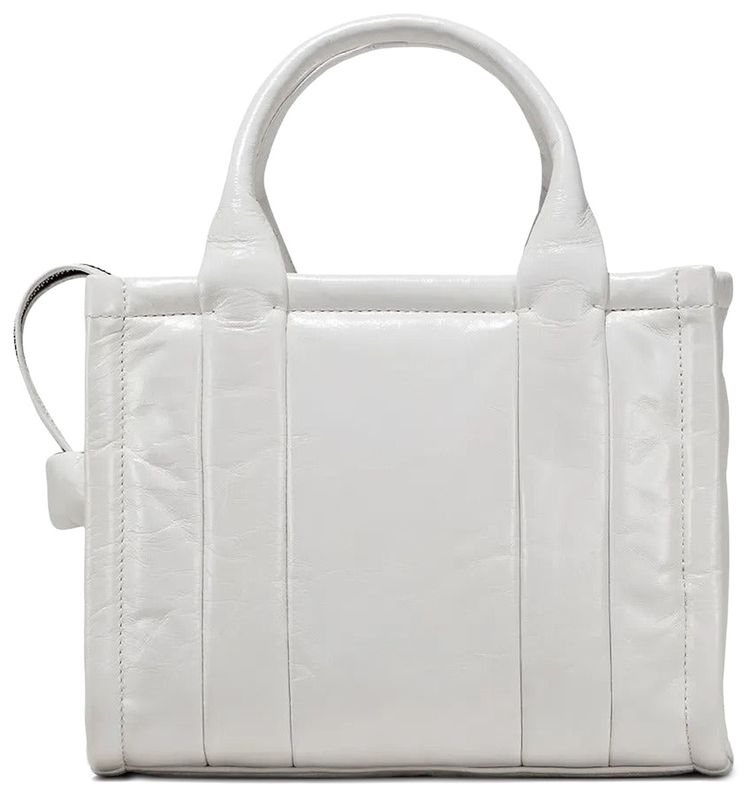 Marc Jacobs Shiny Crinkle Leather Small Tote Bag White