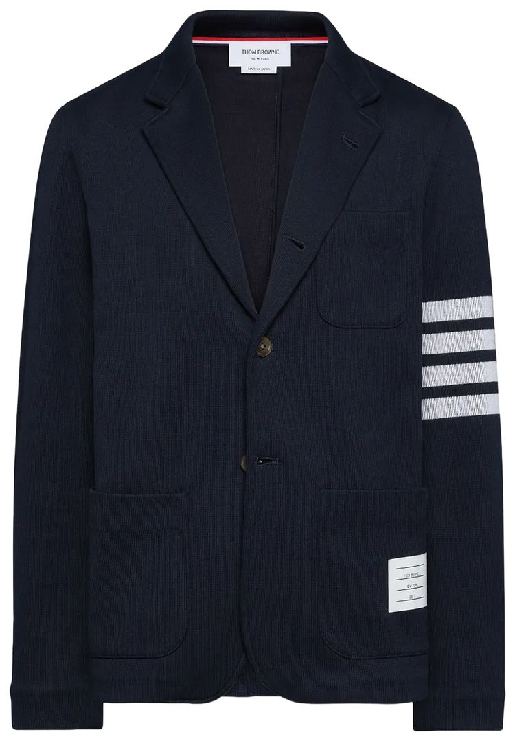 Thom Browne Double Face Knit Sack Jacket Navy
