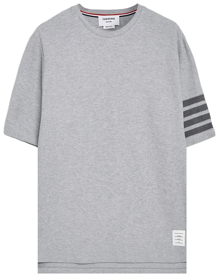 Thom Browne 4 Bar Short Sleeve Tee Pale Grey
