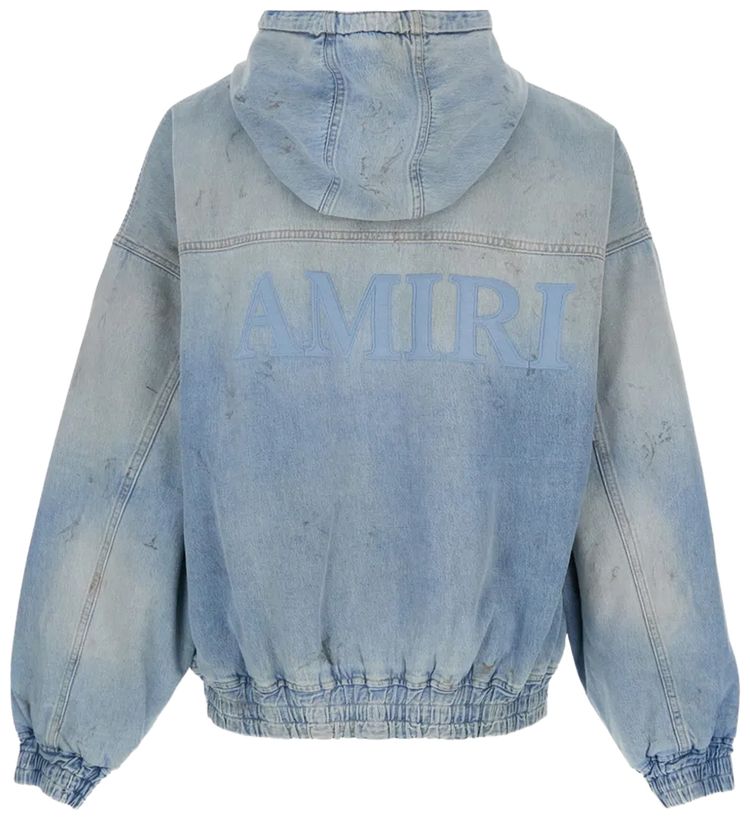 Amiri MA Denim Zip Hoodie Perfect Antique Indigo