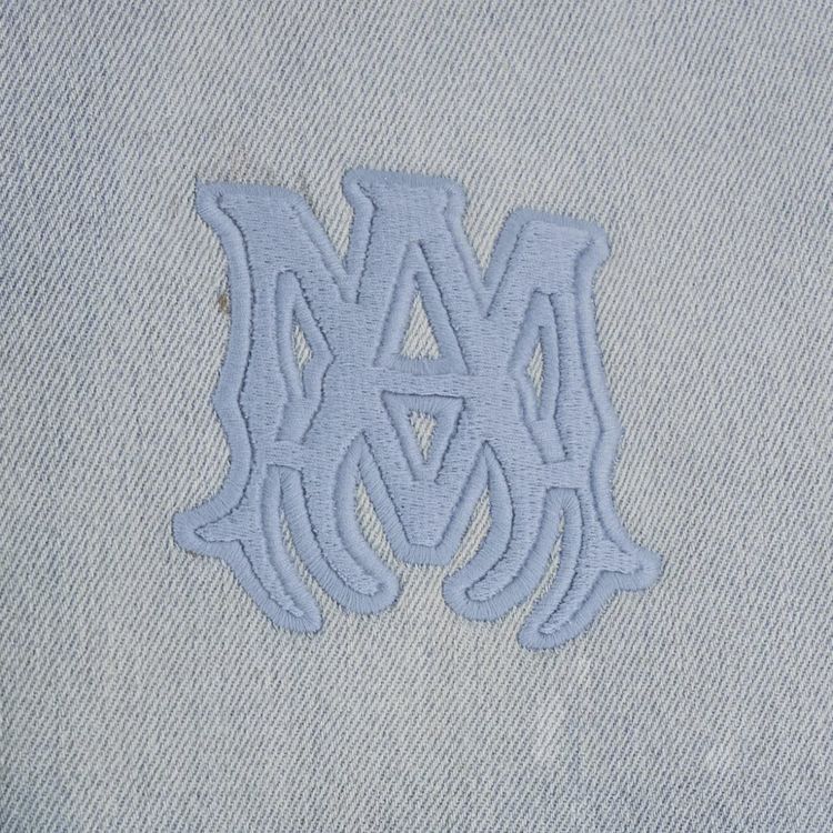 Amiri MA Denim Zip Hoodie Perfect Antique Indigo