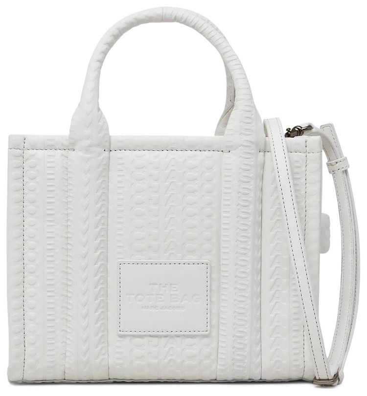 Marc Jacobs DTM Monogram Leather Small Tote Bag White