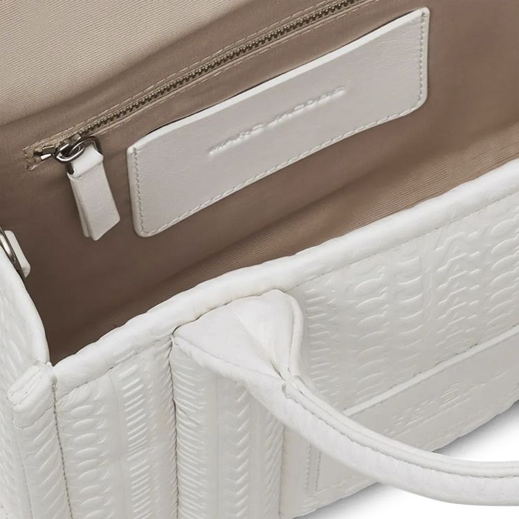 Marc Jacobs DTM Monogram Leather Small Tote Bag White