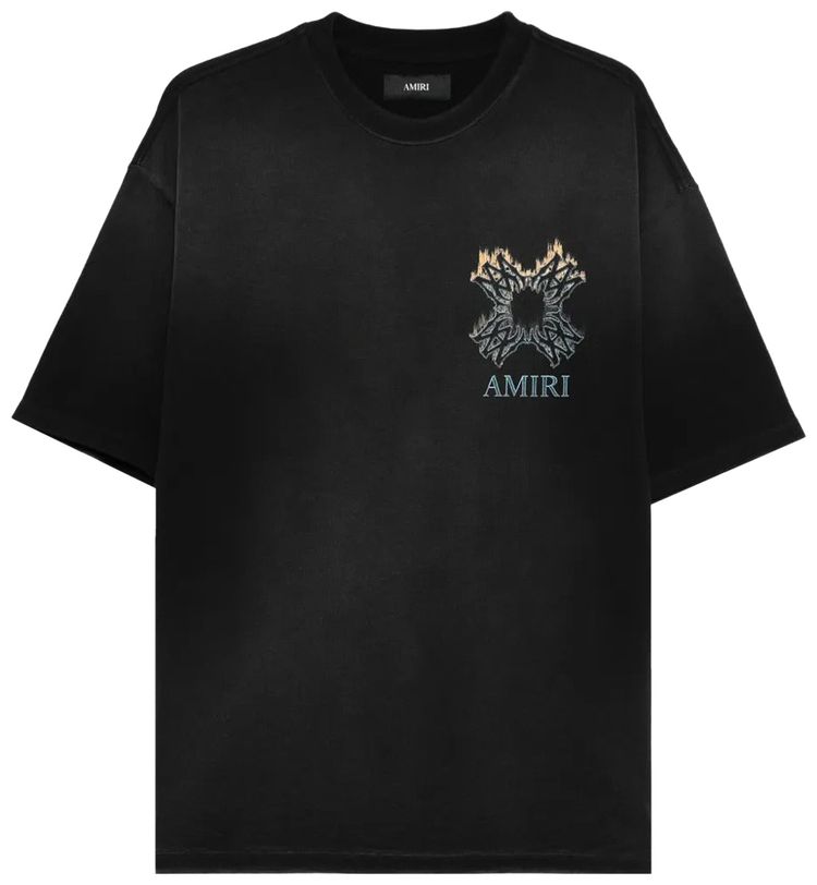 Amiri MA Quad Flames Tee Black