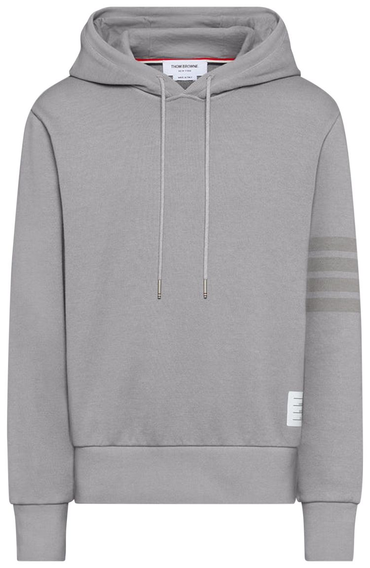 Thom Browne 4 Bar Overdyed Hoodie Pullover Light Grey