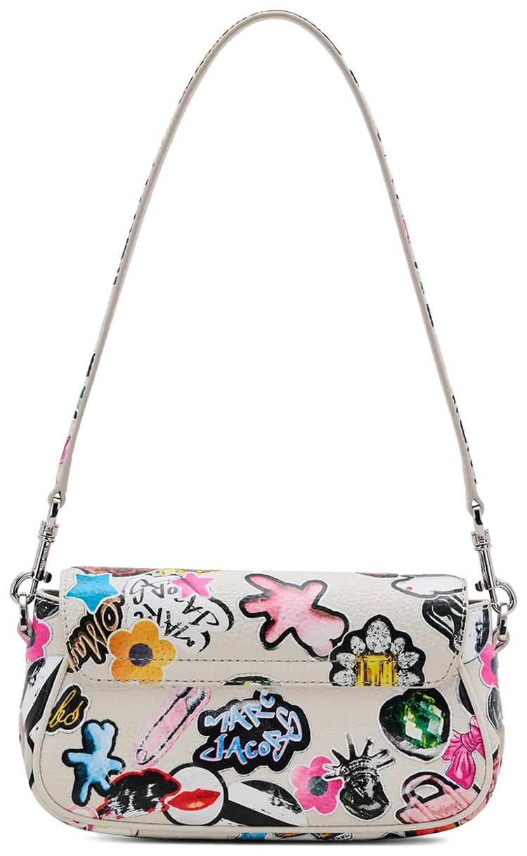Marc Jacobs Sticker Leather J Marc Clover Bag WhiteMulticolor