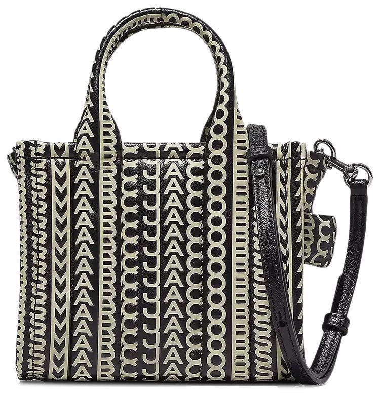Marc Jacobs Monogram Leather Crossbody Tote Bag BlackWhite