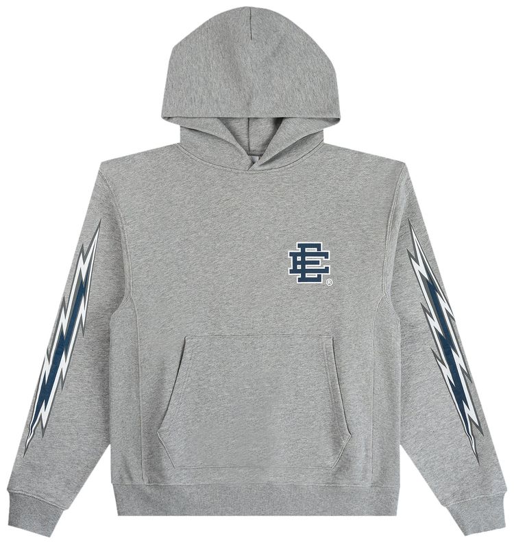 Eric Emanuel EE Basic Hoodie Heather Grey w Navy Bolt