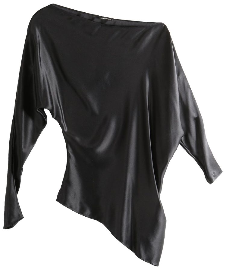 Ann Demeulemeester Roos Bias Cut Drop Shoulder Top Black