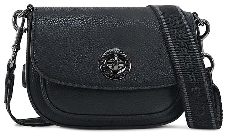 Marc Jacobs DTM Signet Turnlock Small Saddle Bag Black