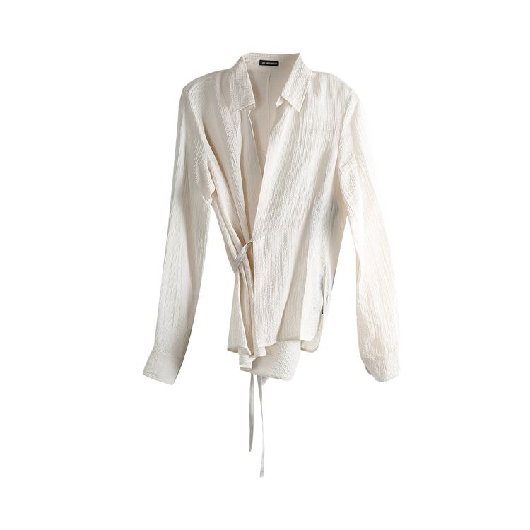 Ann Demeulemeester Alba Asymmetric Wrap Shirt Chalk