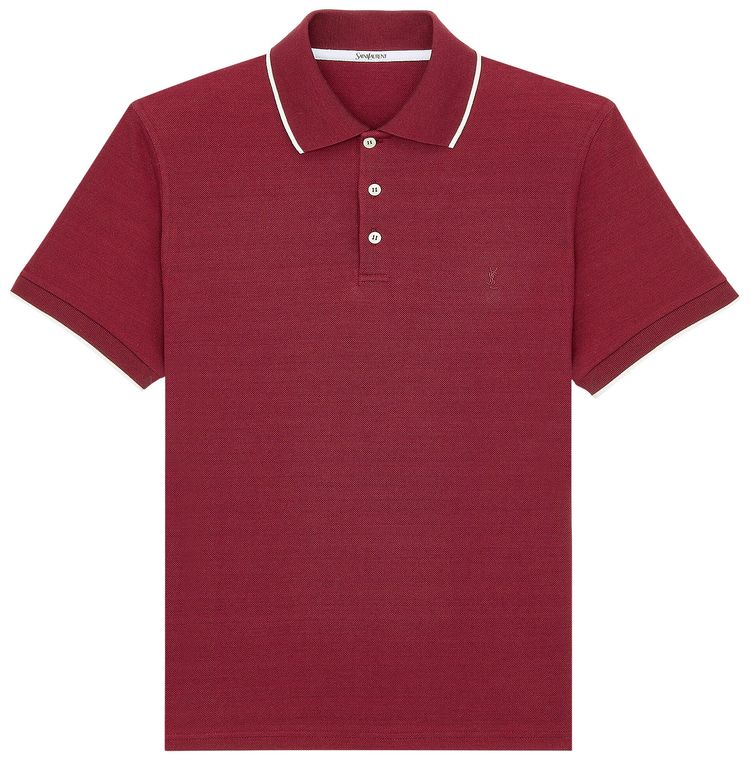 Saint Laurent Jersey Polo BordeauxNaturel