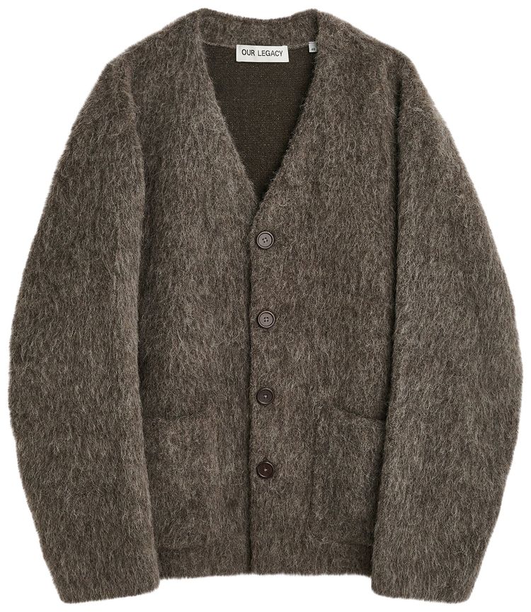 Our Legacy Cardigan Mole Grey Hairy Wool