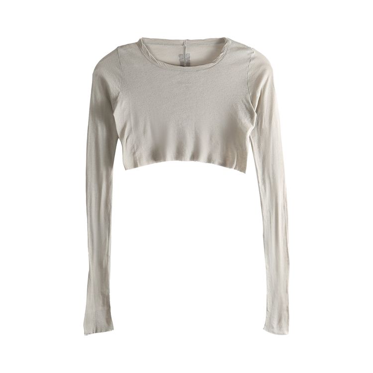 Rick Owens Long Sleeve Crop T Shirt Pearl
